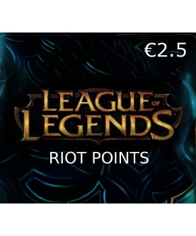 League of Legends 2.5 EUR Prepaid RP Card Key EUROPE